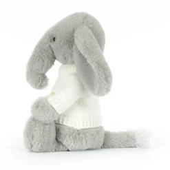 Bashful Luxe Elephant Thuddeus with Personalised Cream Jumper*Jellycat Outlet