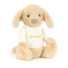 Bashful Luxe Puppy Orlando with Personalised Cream Jumper*Jellycat New